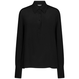 Dondup Camicia Silk Mix Skjorte, Sort